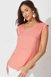 Dusty Pink Linen Blend Jina Blouse